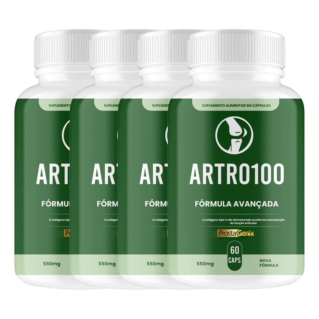 4x Artro100 Formula Premium | Suplemento Alimentar Sem Sabor