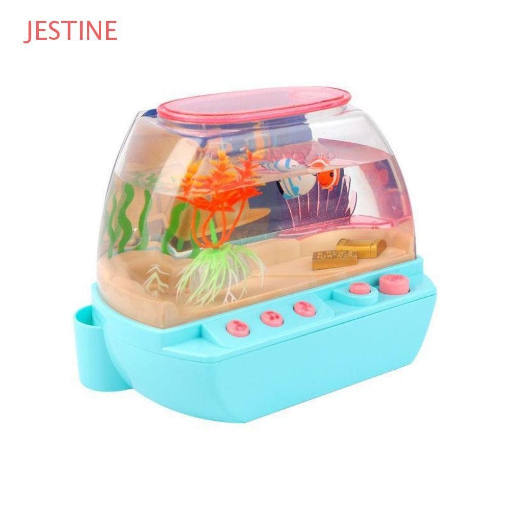 JESTINE Mini Simulação De Tanque De Peixes , Brinquedo De Aquário Artificial Criativo De Desenho Animado , Acende Lindo