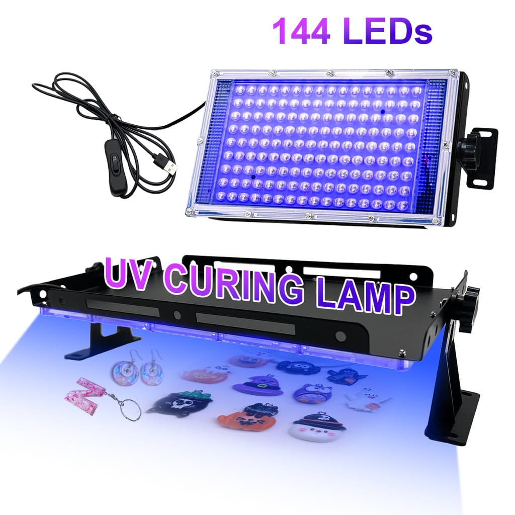 144 Leds USB Luz Roxa 395nm Lâmpada De Cura UV Fluorescente Detecção Cola Sem Sombra Óleo Verde Resina