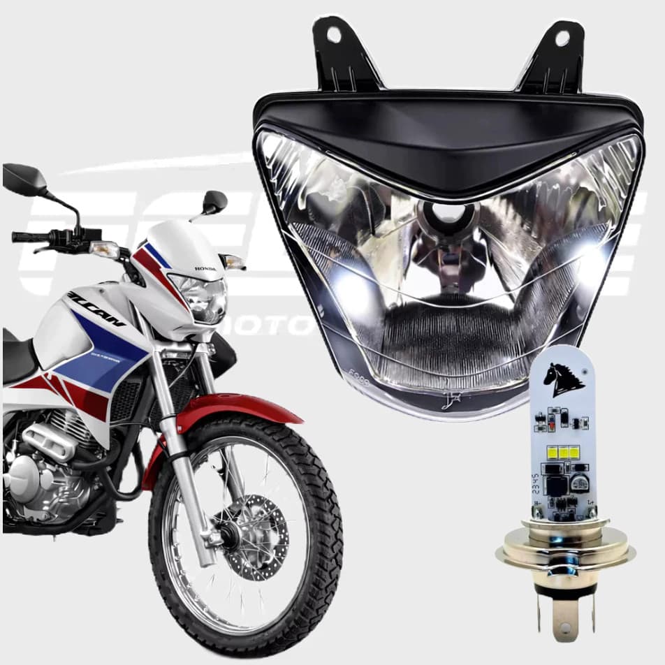 Bloco Óptico Farol compatível com Honda NX 400 FALCON com Lâmpada de Led 2000 até 2008