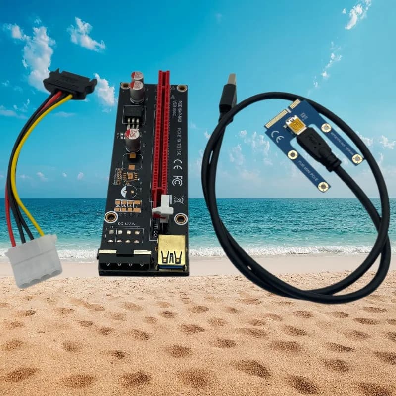 Extensor PCI-e Express Mini PCI-E para PCI Express 16x com Adaptador Riser e Cabo de Alimentação de 4 pinos para SATA pa