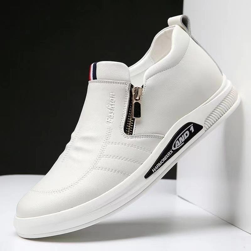 Sapatos de couro masculinos 2024 novo estilo de couro branco sapatos simples casual moda negócios Formal Wear tamanho gr