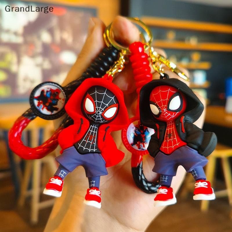 [GrandLarge] Chaveiros De Silicone Fofos De Desenho Animado Do Homem-Aranha Marvel Superhero Pingente Joias Disney Porta