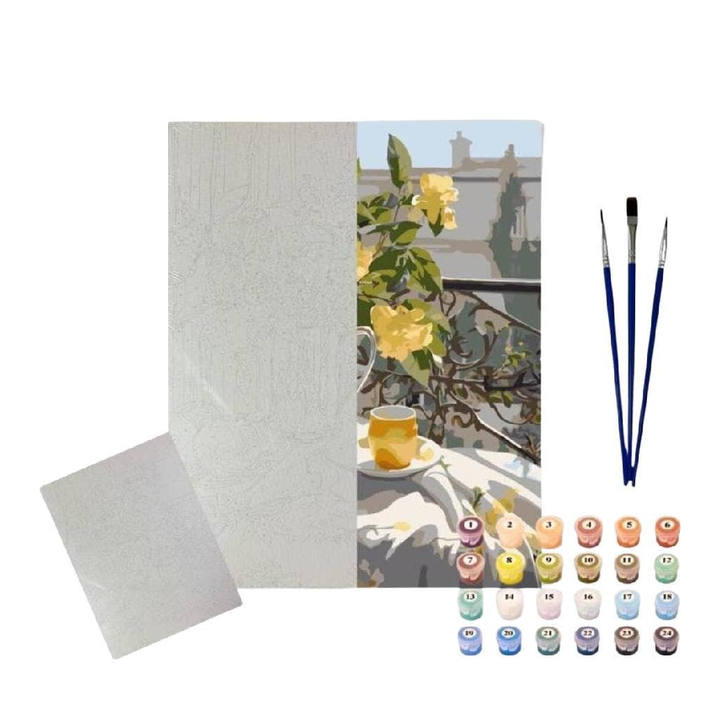 Pintura Numerada Arte Terapia 40X50cm Chá na Varanda
