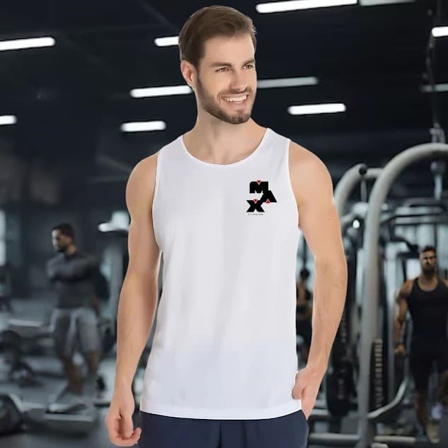 Regata Dry Fit Antiodor Masculina - Modelo MAX 02- Academia, Corrida, Basquete, Crossfit, Tecida Leve, Basico, dia a dia
