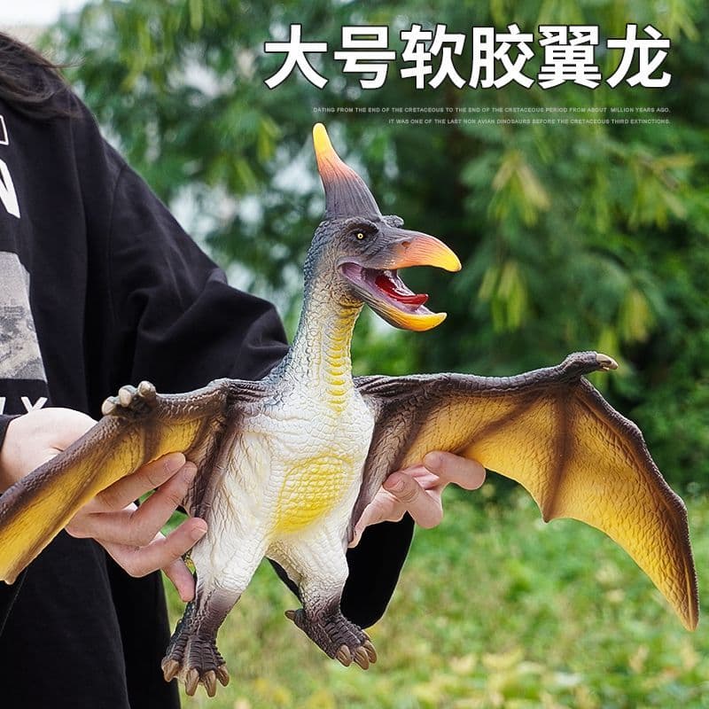 Grande borracha macia pterodáctilo simulação dinossauro modelo Animal Fengshen pterodáctilo som brinquedos infantis