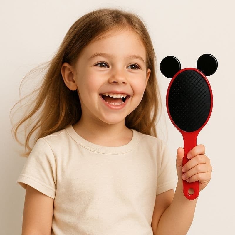 Escova de Cabelo Oval Infantil com Orelhinha Cores Sortidas Para Crianças