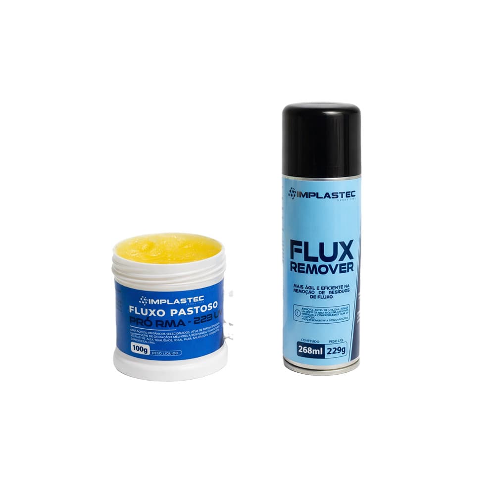 Fluxo Pastoso Rma223 Uv 100g + Removedor Fluxo Spray Implastec