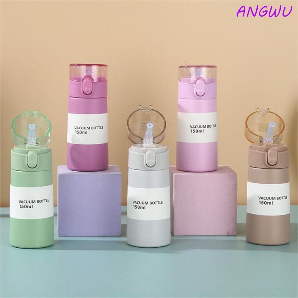 Mini Copo Térmico ANGWU , 150/250ml Com Isolado De Bolso De Palha , Caneca Térmica Abertura De Um Botão À Prova De Vazam