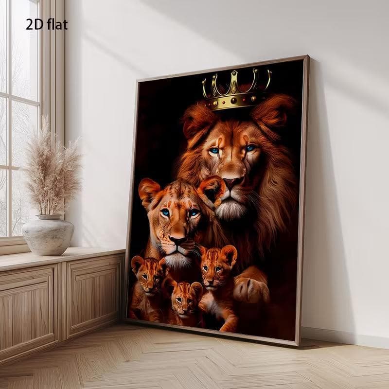 Quadro Decorativo Rei Leão e sua Linhagem Majestosa