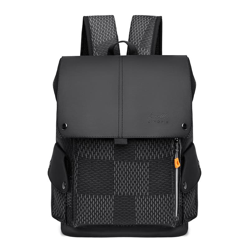 Mochila de Viagem para Laptop de Negócios de Grande Capacidade, Xadrez, Moda Masculina de Alta Qualidade