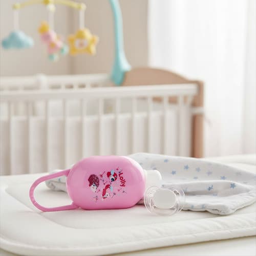 Porta Chupeta Infantil Rosa Zoo Lolly para Bebês Prático Higiênico Seguro