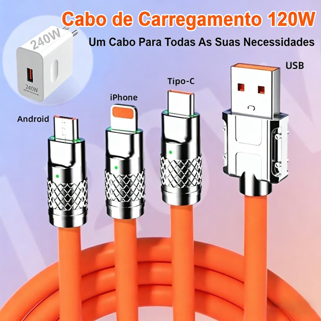 Cabo Rápido Tipo C USB Para Samsung A23 A25 A26 A32 A34 A35 A36 A52 A54 A55 A56 A51 240W Carregador Android iPhone IOS
