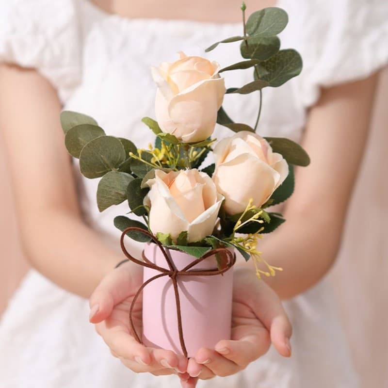 Recipiente De Flores De Papel Artístico Kelln Com Base Estável Elegante Caixa De Apresentação Para Decoração De Casa Ou