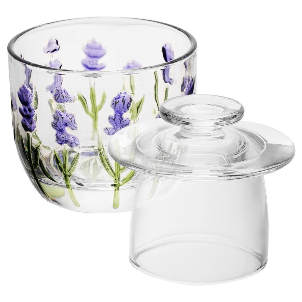 Manteigueira Francesa Lyor Lavanda Hand Painting Cristal