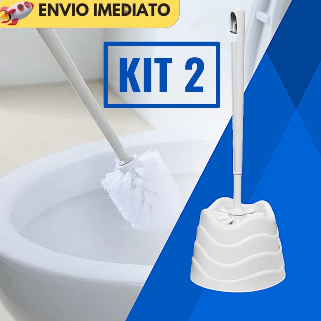 Escova Sanitária Limpeza Vaso com Suporte Base Plástica Banheiro Esfregão