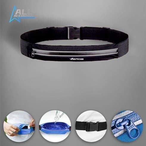 Pochete Esportiva Corrida Celular Fitness Slim Impermeavel/Bolsa De Cintura Elástica Grande