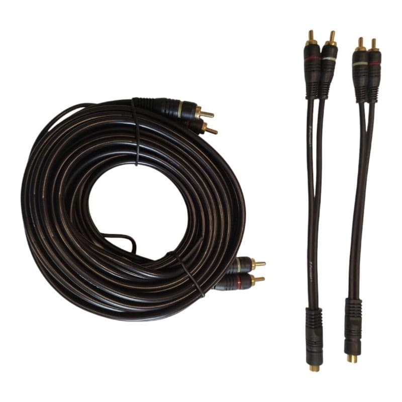Cabo Som Automotivo Rca 5 Metros + 2 Cabos Y Carro P/modulo