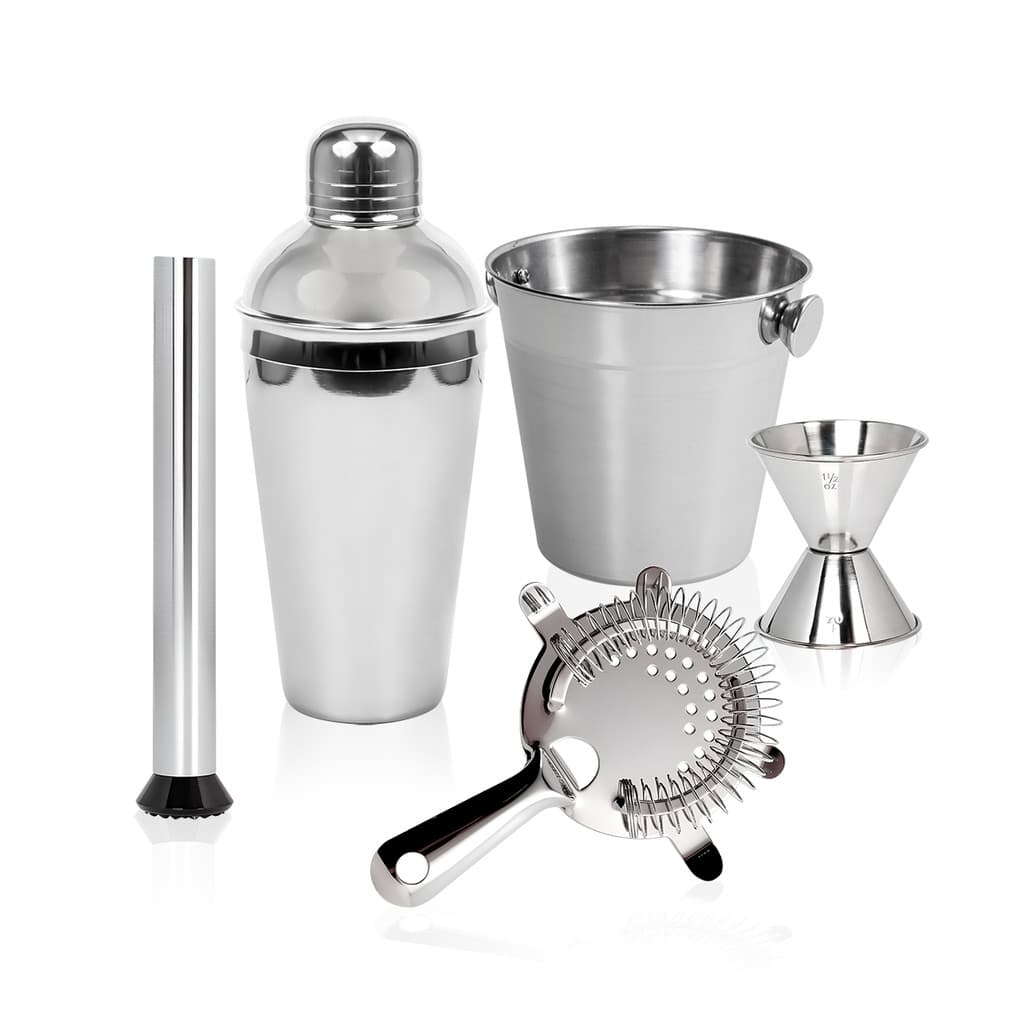 Kit Bar Coqueteleira Aço Inox Barman Balde 800ml Gourmet Mix