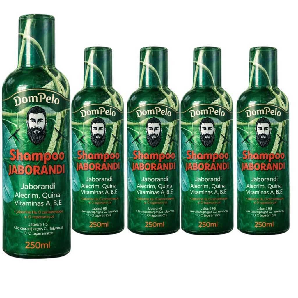 Kit 5 Shampoo Antiqueda Jaborandi Crescimento saudável DOM PELO 250ml