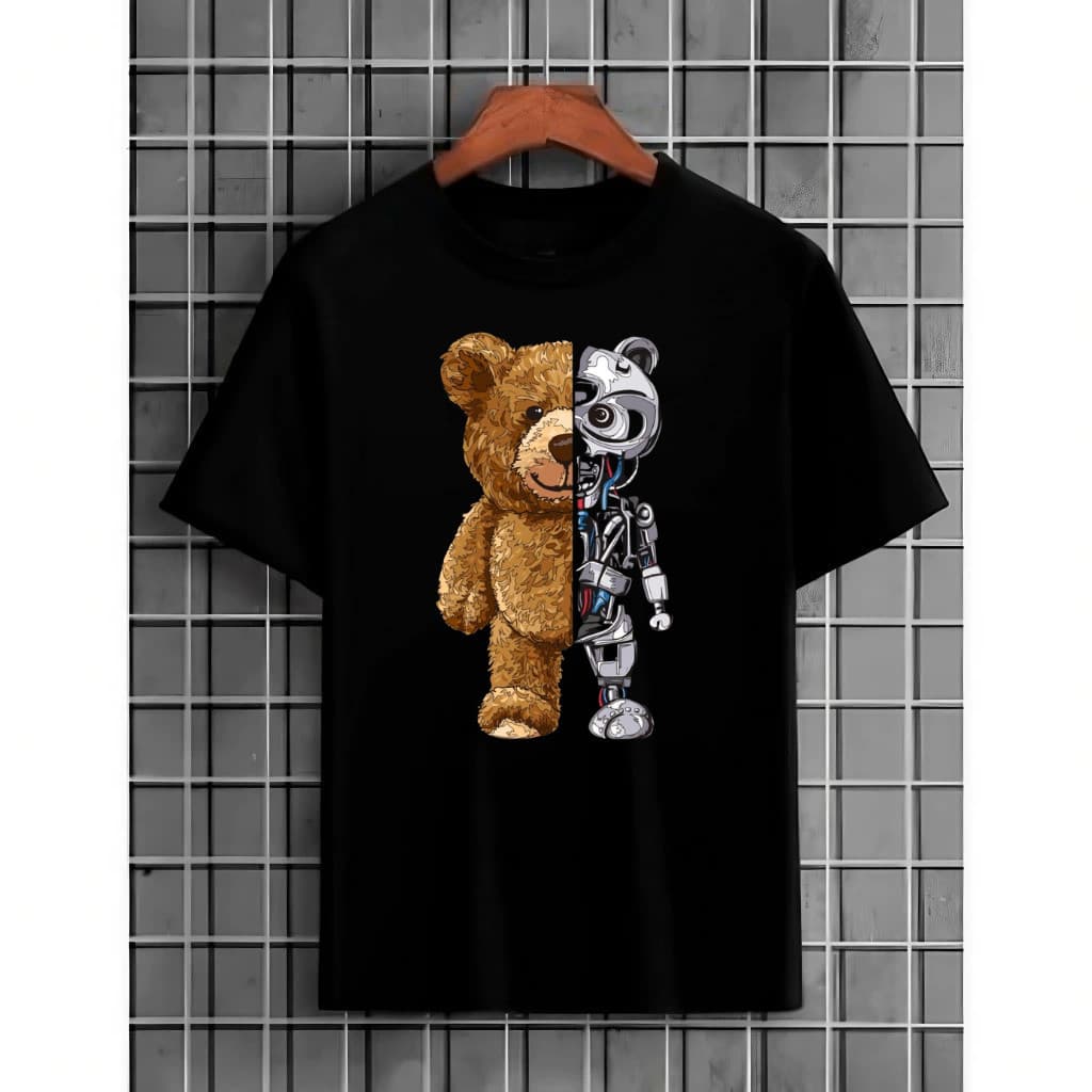 Camiseta URSO CIBORG Várias Cores unisex  confortavel algodao