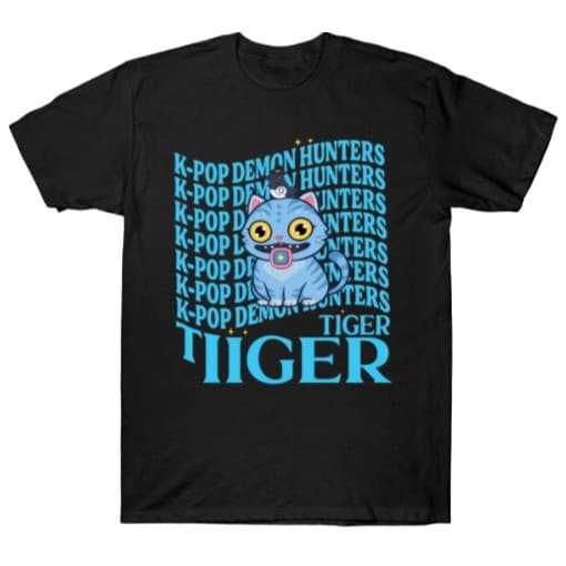 Camiseta Kpop Demon Hunters Tiger Adulto/Infantil Lançamento Camiseta Em Algodao