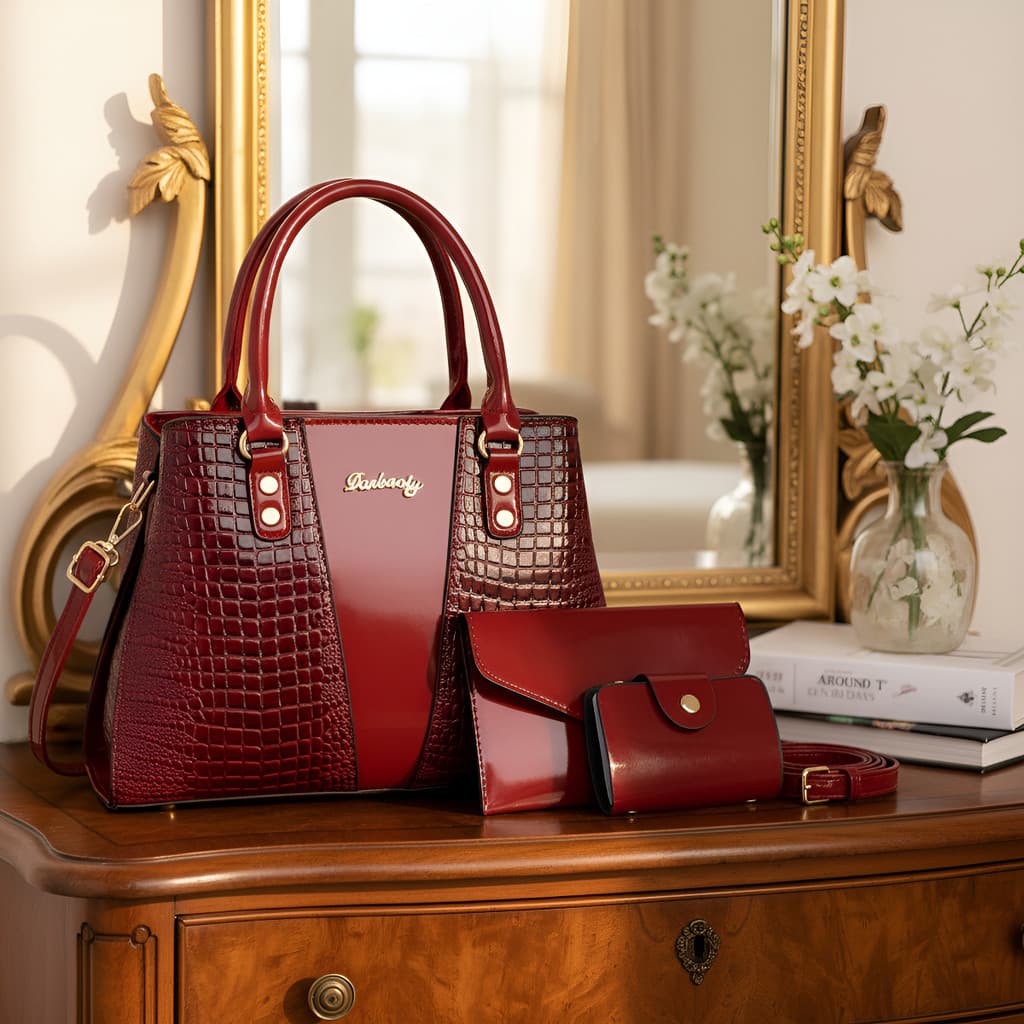 Bolsa Estilosa Com Estampa De Crocodilo RR2