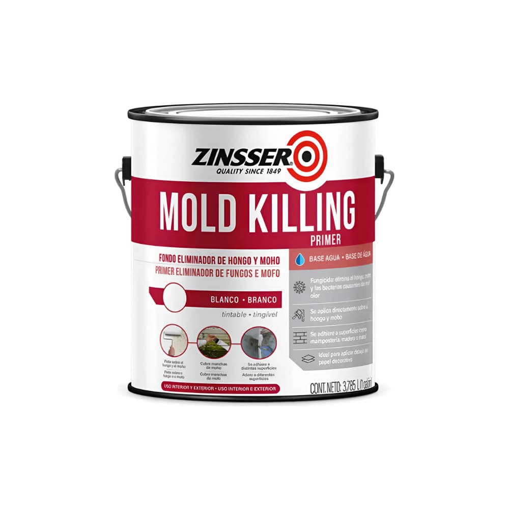 ZINSSER MOLD KILLING PRIMER BASE ÁGUA 3,785L - BRANCO