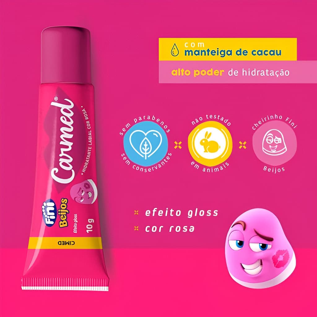 Hidratante Labial - Carmed  - Fini Beijos com cor Rosa