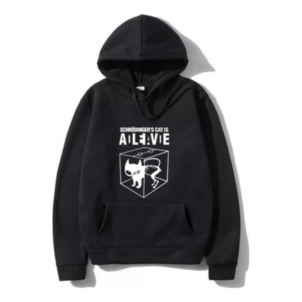 Blusa Moletom Canguru Estampa Cartoon Gato De Schrödinger Dead Alive Bt339