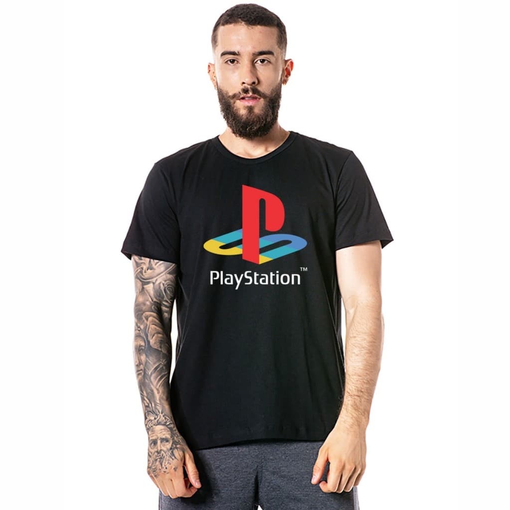 Camiseta Masculina Playstation 1 PS1 Jogo Camisa Algodão