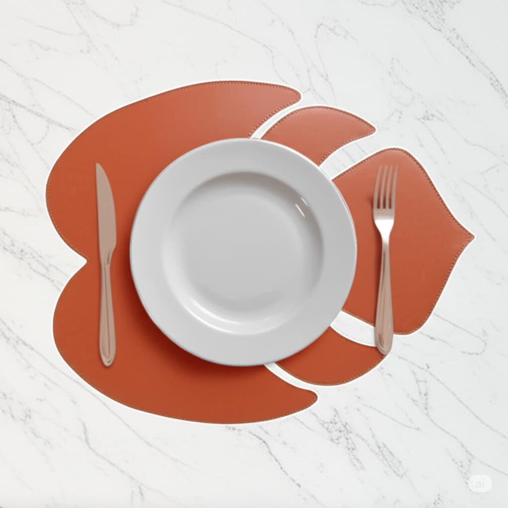 Jogo Americano Organico Folha Souplat De Mesa em Sintético Decoração Cores Novas