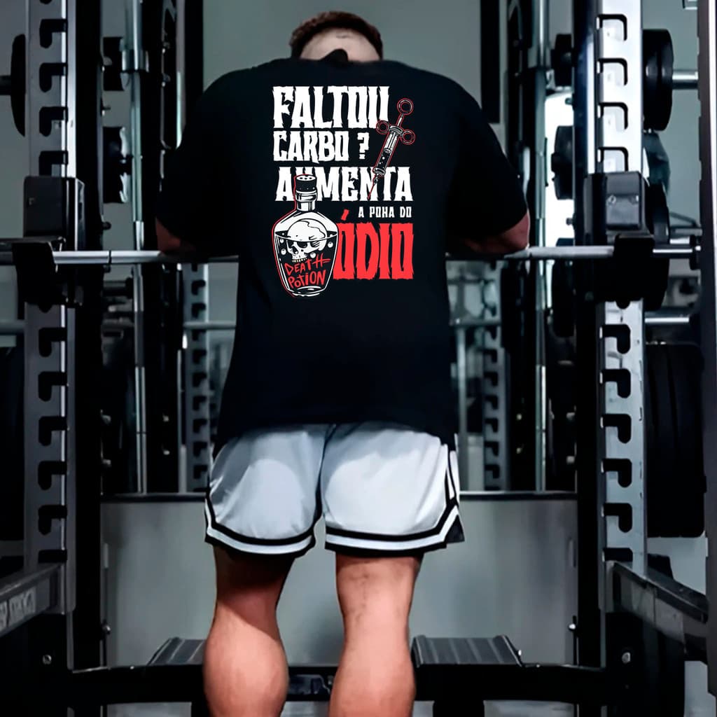 Camiseta Premium Basica Academia Musculação Faltou Carbo Streetwear 100% Algodão 30.1