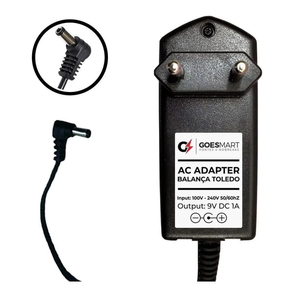 Fonte Carregador DC 9V para Balança Toledo Prix 3 1A Bivolt
