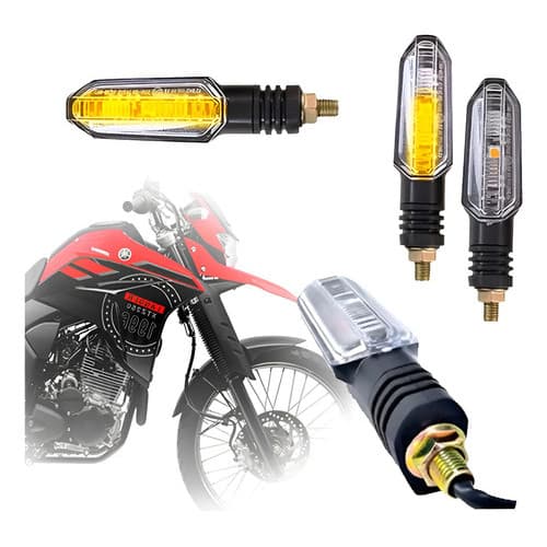 Kit 4 Setas Sequenciais P50s Yamaha Xtz 250 Lander 2014 2015 Preto