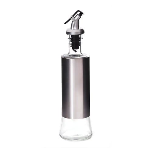Galheteiro Dosador Porta Azeite Vinagre 300 Ml Design Moderno Vidro Transparente Aco Inox