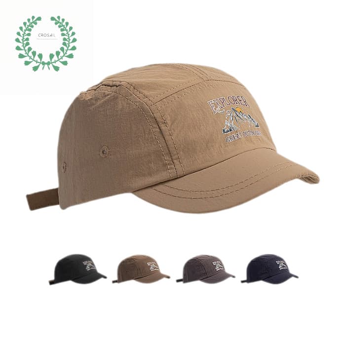 Boné Five Panel Aba Curta Bordado Masculino Feminino Vintage Moda Corrida Ciclismo Diário Chapéu