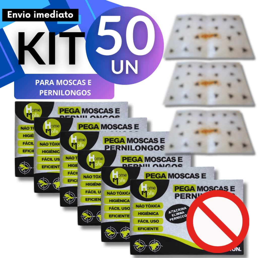 Kit 50 Cola Pega Mosca e Pernilongo Atacado Alto Giro Armadilha Adesiva Insetos Voadores