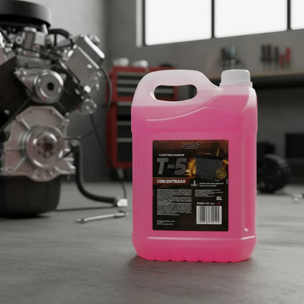 Aditivo Radiador Rosa T5 Radnaq 5 Litros Long Life 5Litros - Galão Econômico e Prático