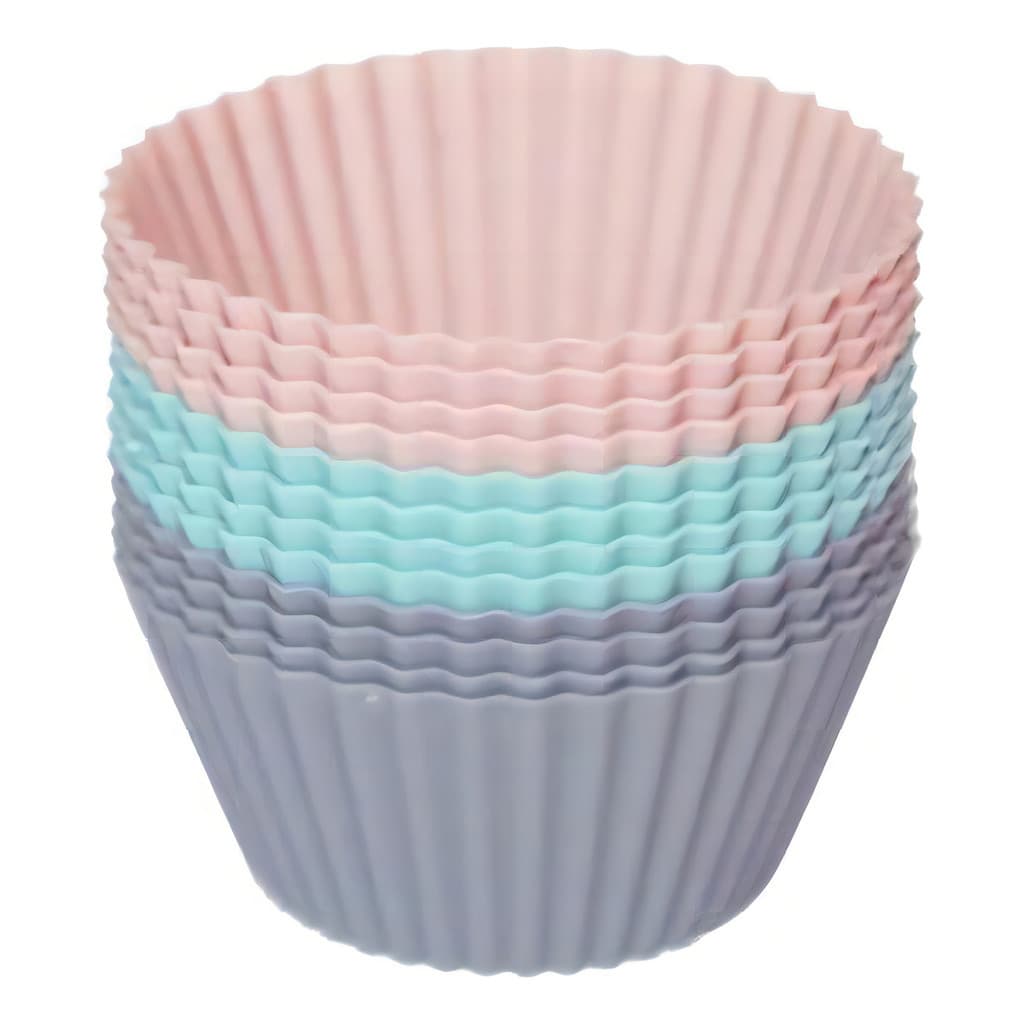 12 Formas De Silicone Coloridas Para Bolo Cupcake Muffin
