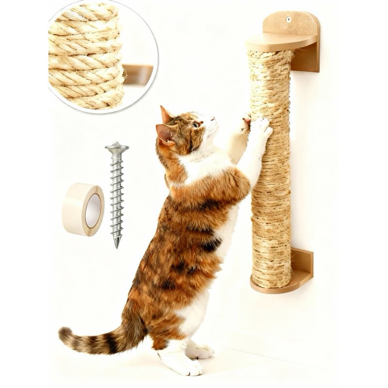Arranhador Para Gato De Parede Sisal Protetor De Sofá Móveis Resistente Brinquedo Pet Anti Estresse