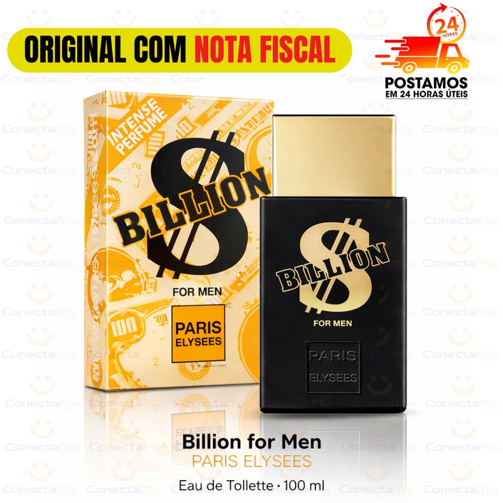 Perfume Billion For Men - Paris Elysees - Masculino EDT 100 ml  - Original e Lacrado