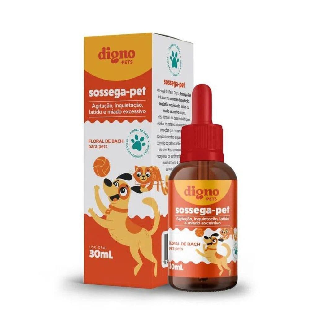 FLORAL PET SOSSEGA PET DIGNO AGITAÇÃO, LATIDO E MIADO - 30ML