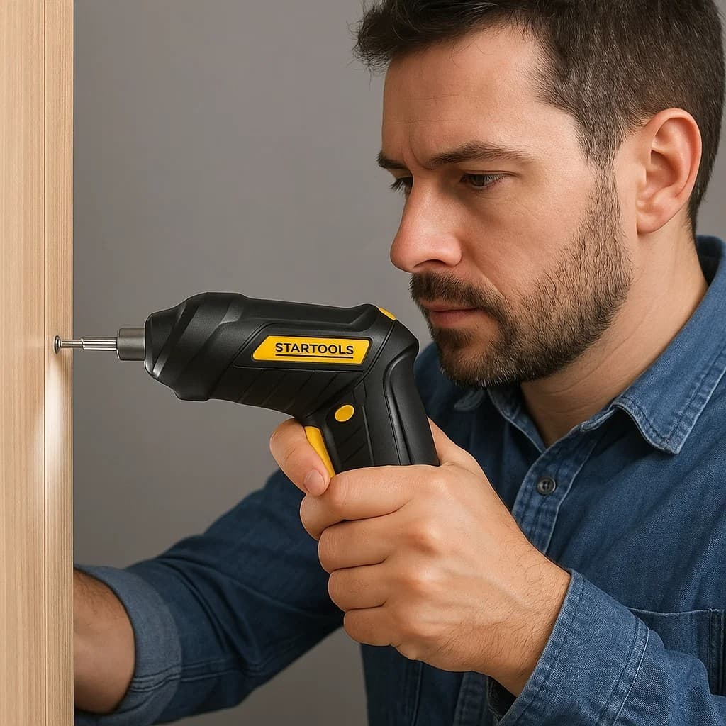 Mini Parafusadeira Elétrica Recarregável 3.6V com Bits e Brocas para Reparos Domésticos