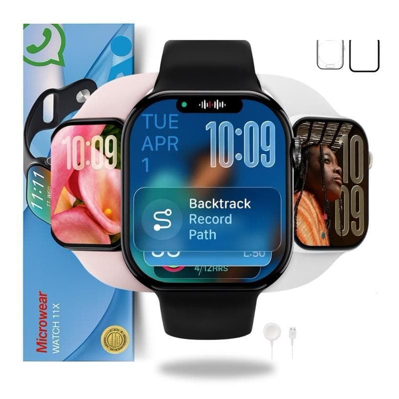 Microwear Smartwatch W11 Responde Mensagem Prova d'Água Série 11 com Chat GPT e Design Moderno