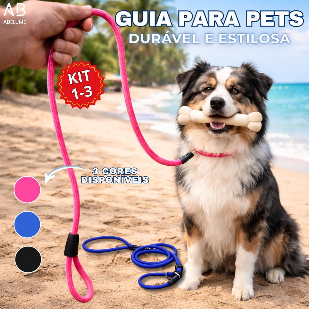 Guia unificada para Cachorro Coleira Ajustável guia deslizante Alta Resistência