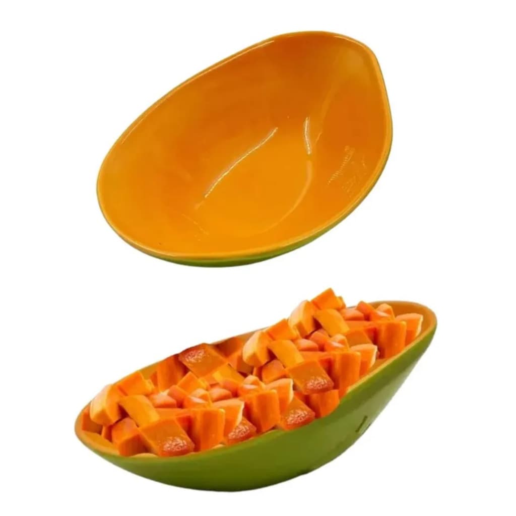 Bowl Tigela Mamão Cerâmica Scalla Verde E Laranja