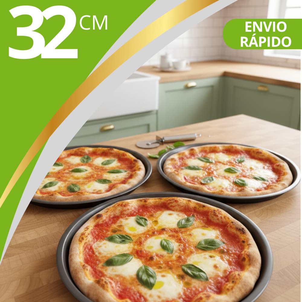 Kit 1 Forma de Pizza Redonda Antiaderente Teflon Profissional Assadeira Para Forno Cozinha