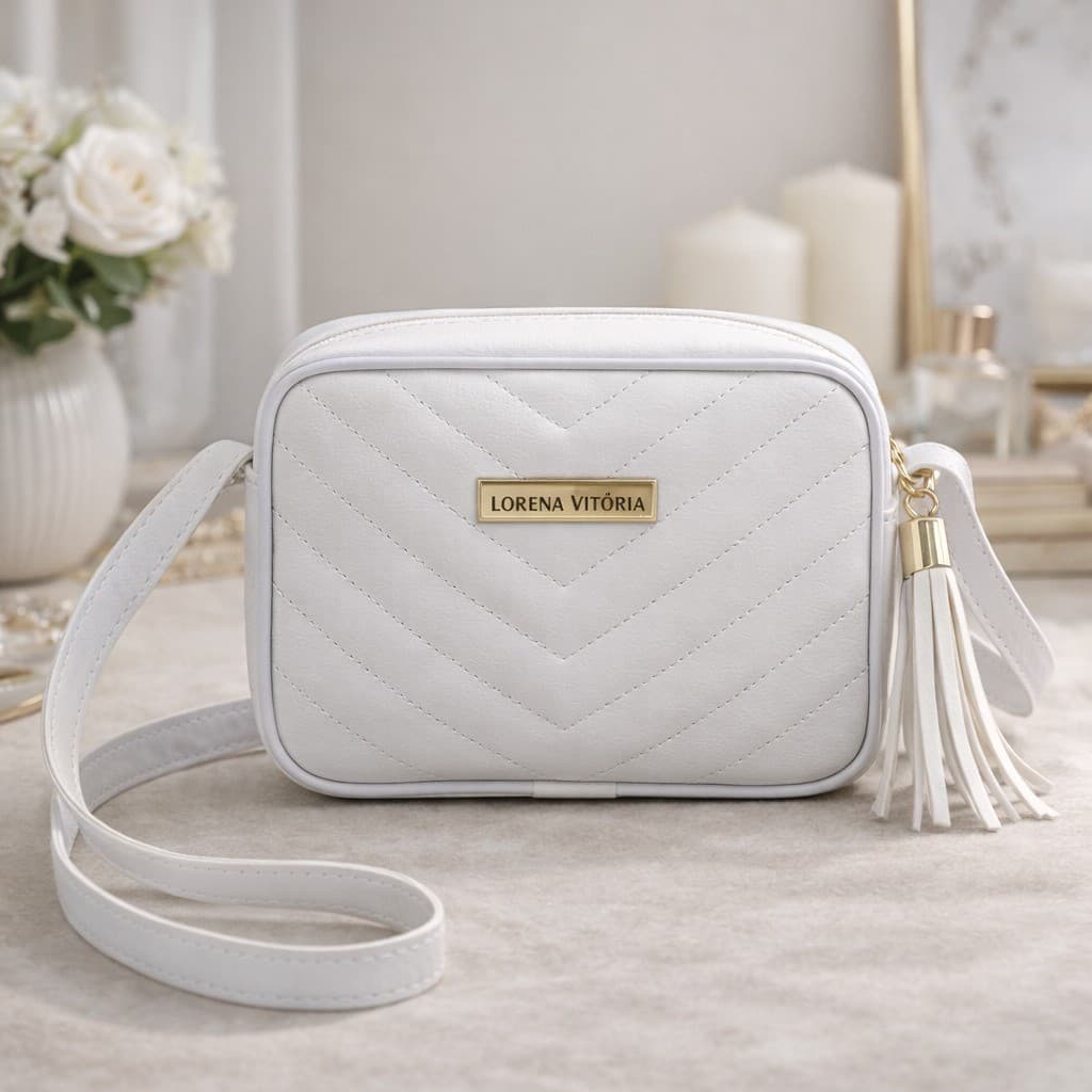 Bolsa Feminina Milan Transversal Estruturada com Bordado Matelassê