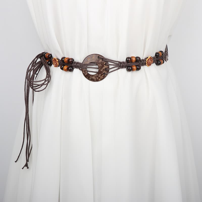 Design Original estilo boêmio cinto Retro cera corda trançada senhoras acessórios de cintura moda estilo étnico casca de